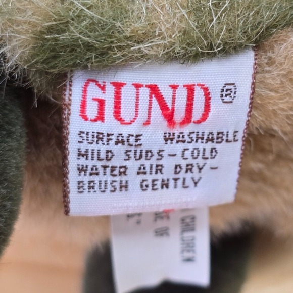 Vintage GUND Whiz Turtle Plush Green Holding Flowers Stuffed Animal 1980s - Picture 9 of 11